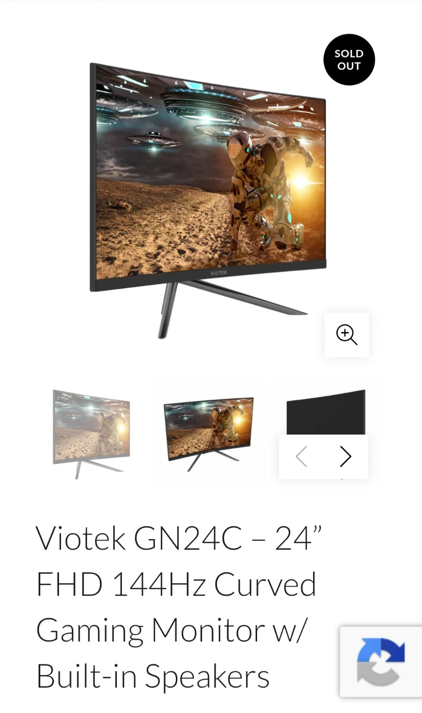 Viotek GN24C 24" FHD 144Hz Curved Gaming Monitor