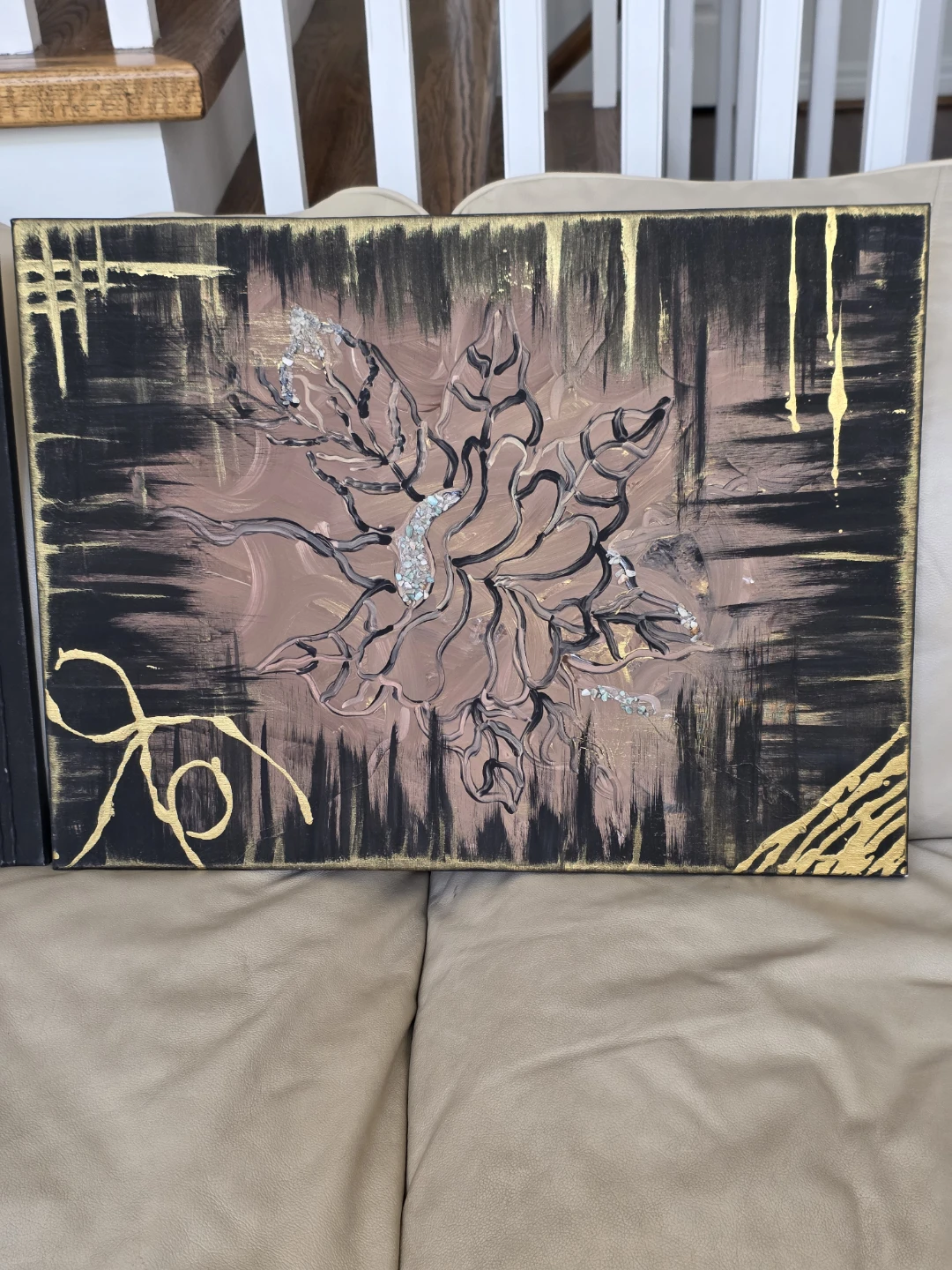 Set of 2 Abstract Wall Art Canvases