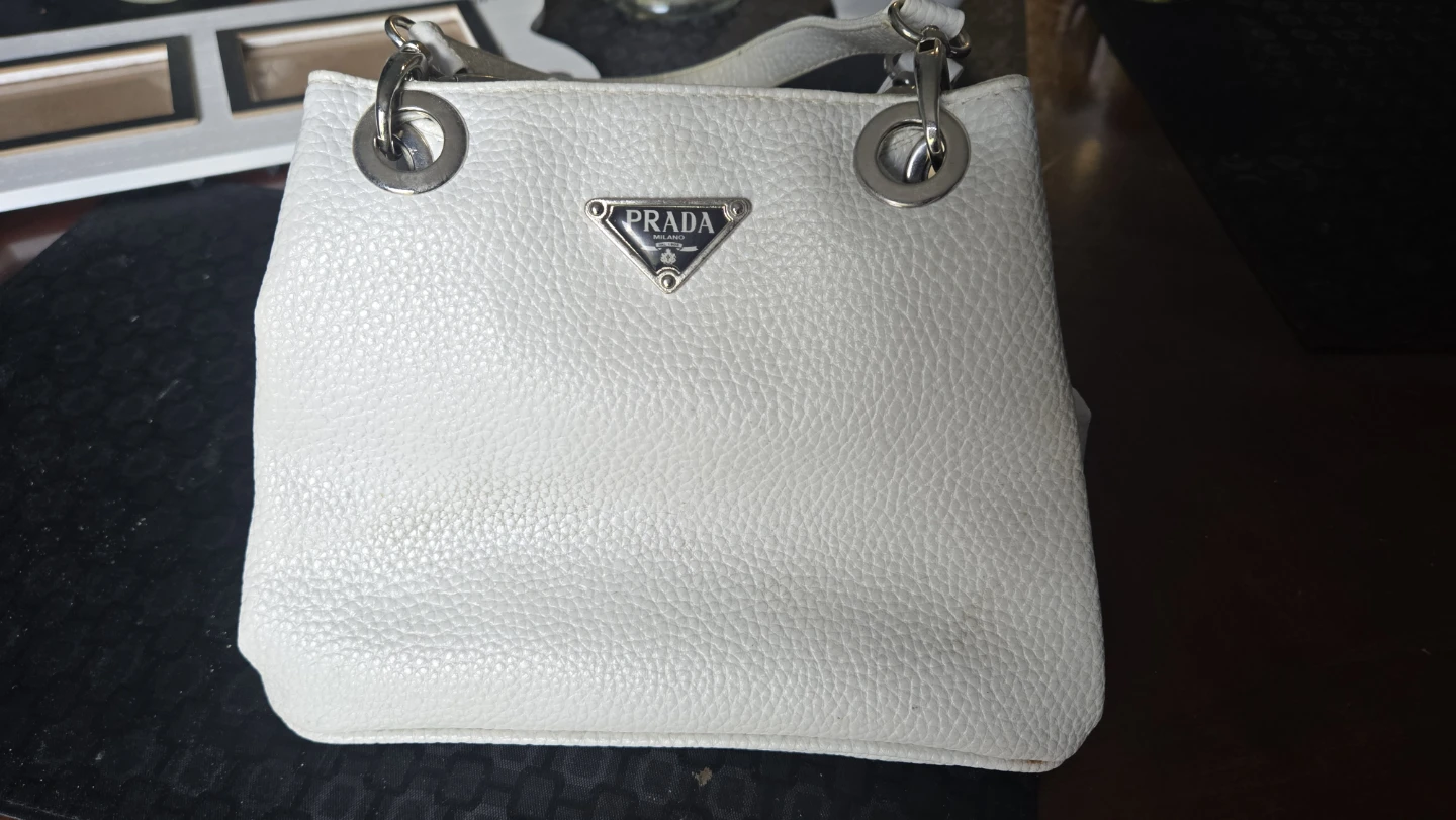 Prada White Leather Mini Shoulder Bag
