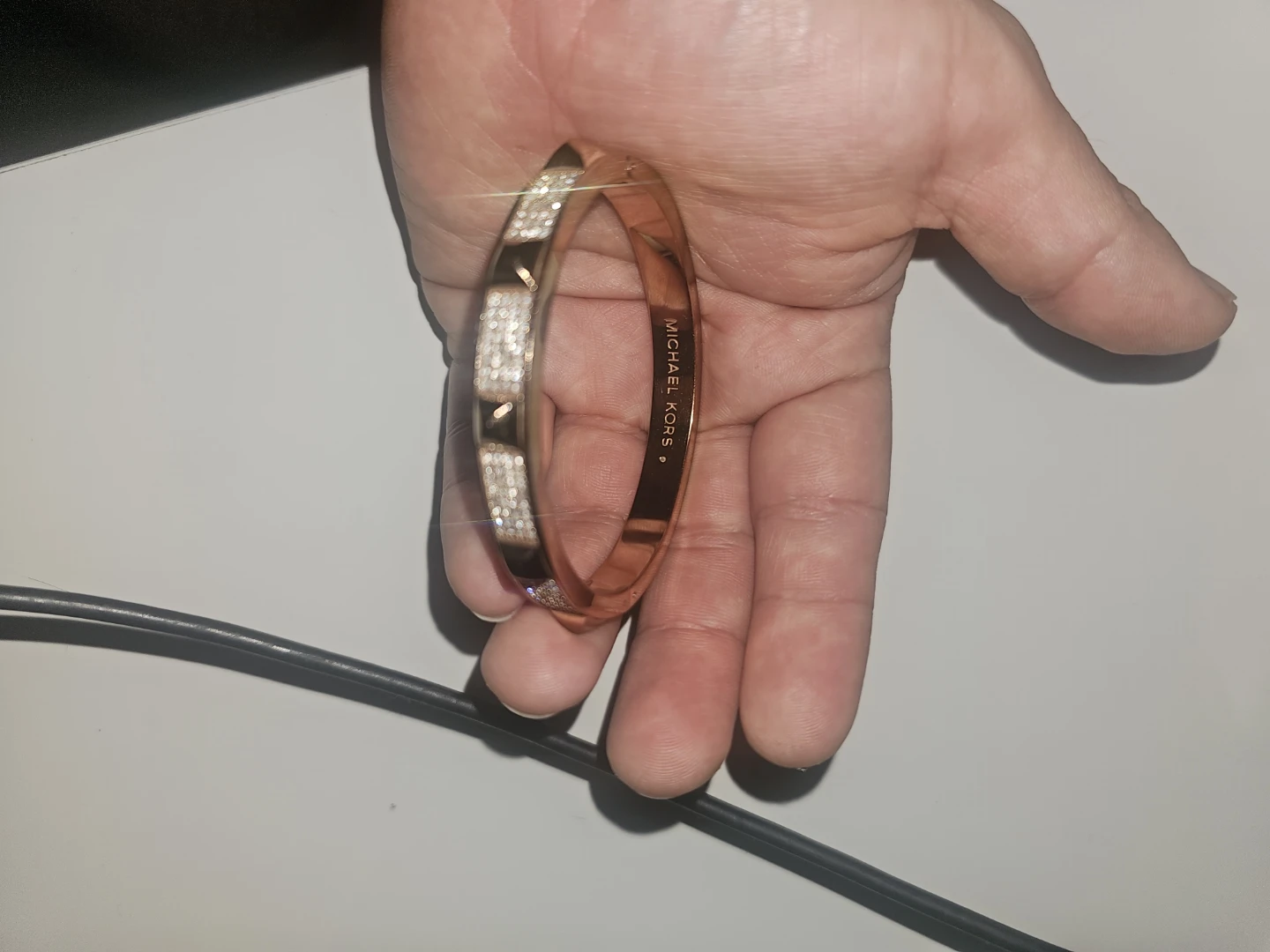 Michael Kors Rose Gold Crystal Bangle Bracelet - photo 2