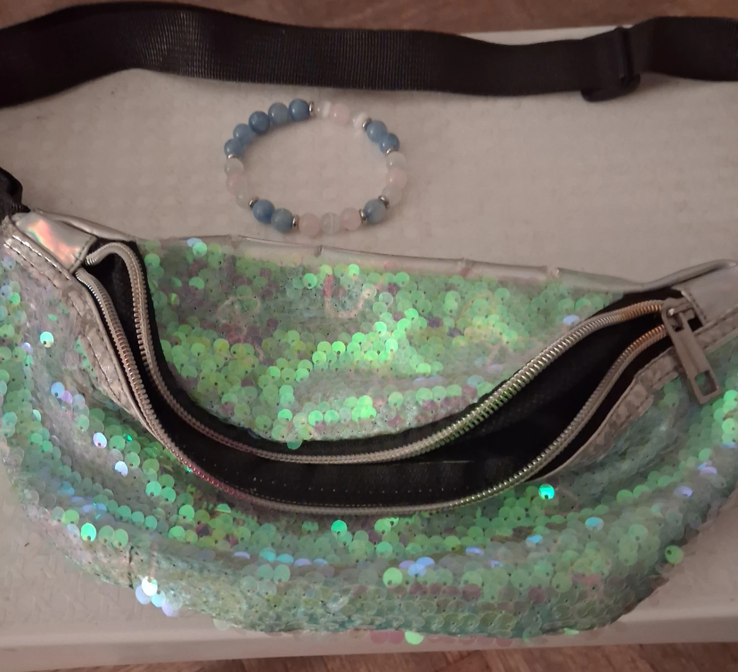 Sequin Fanny Pack with Beaded Bracelet - photo 5
