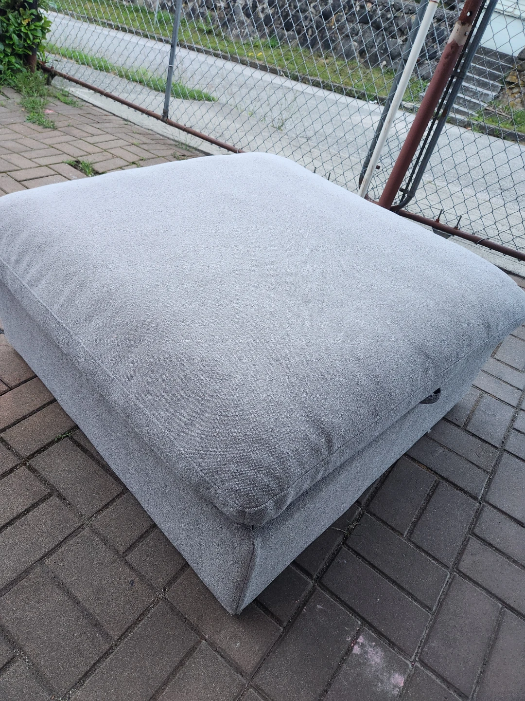 Storage Ottoman - Grey Fabric