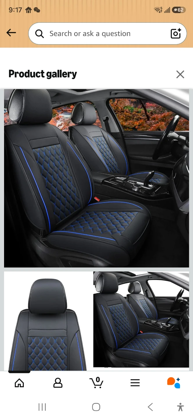 Ford F150 Seat Covers (Black/Blue) full set - photo 3