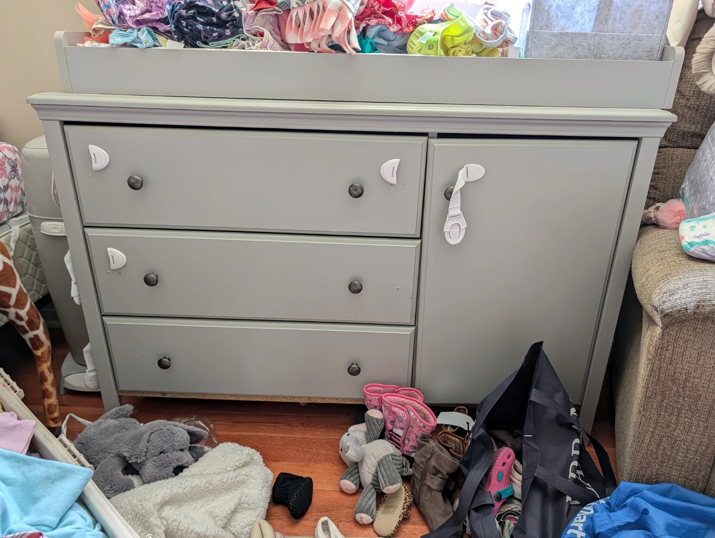 Grey Changing Table Dresser