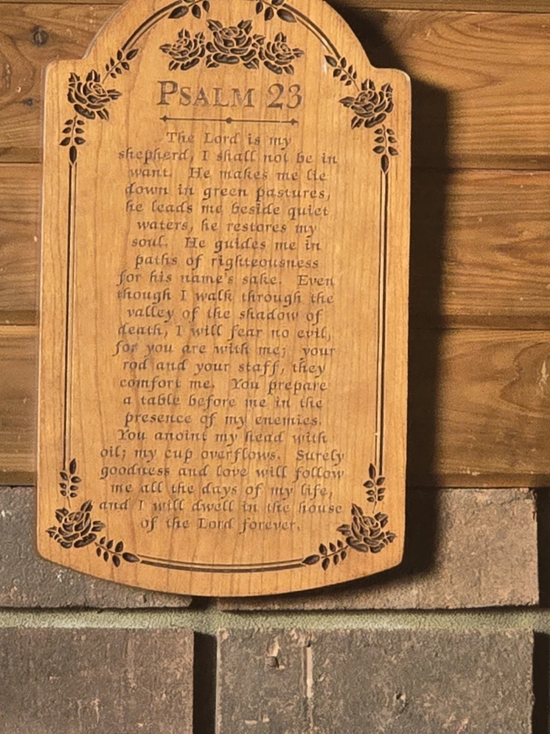 Wooden Psalm 23 Wall Plaque