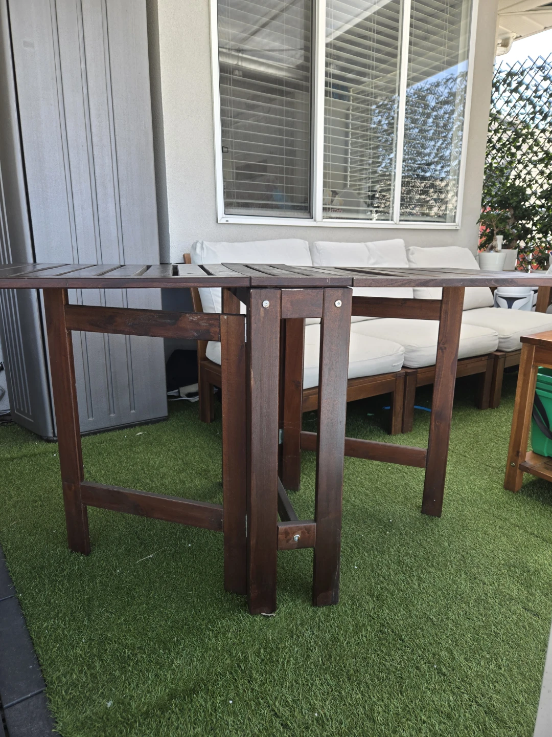 Newly stained ikea patio folding table - photo 2