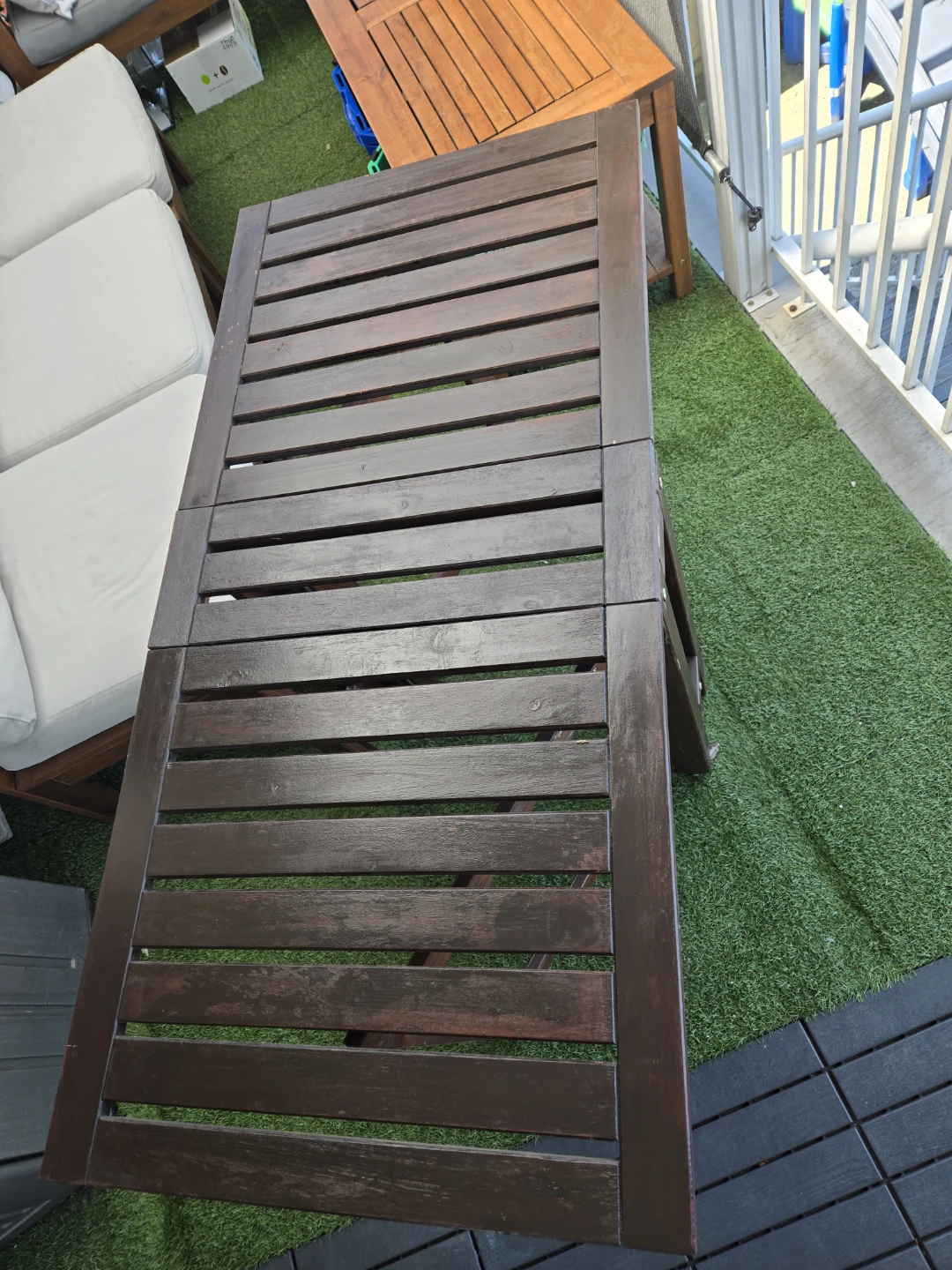 Newly stained ikea patio folding table - photo 3