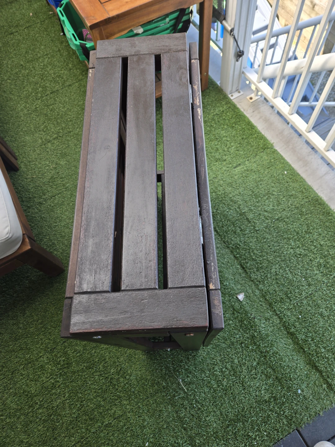 Newly stained ikea patio folding table - photo 5