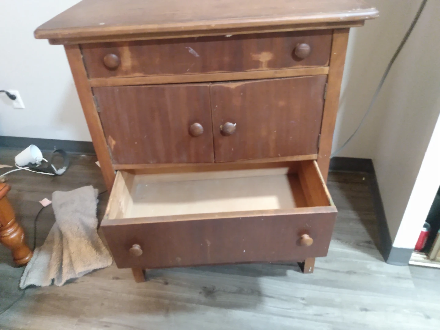 Wooden Dresser with Cabinet - photo 2