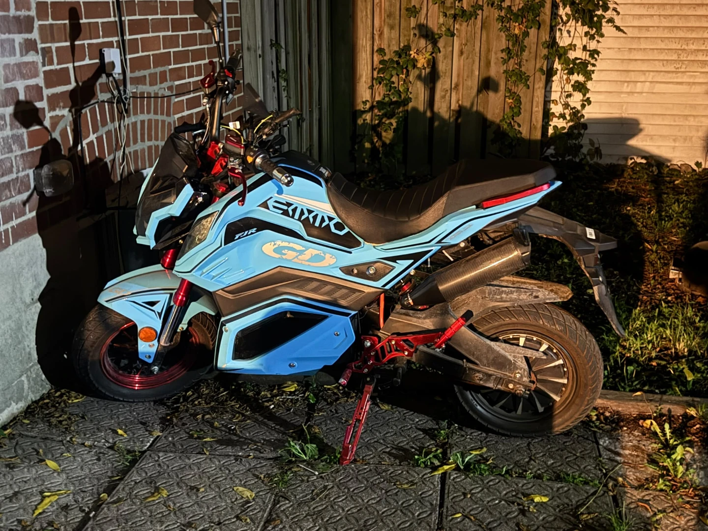Blue Electric Motorcycle