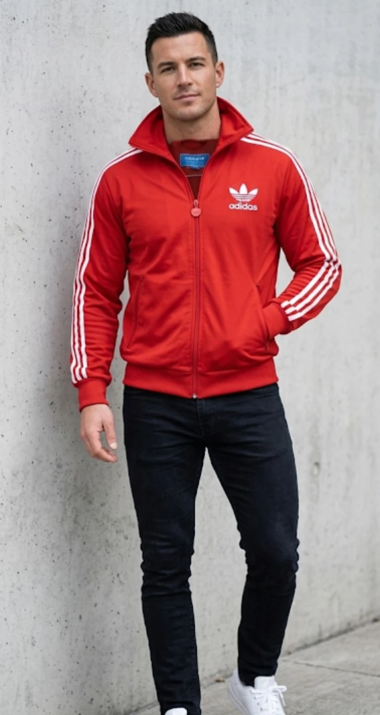 Vintage Adidas Originals Trefoil Track Jacket – Red (Size Large) - photo 3