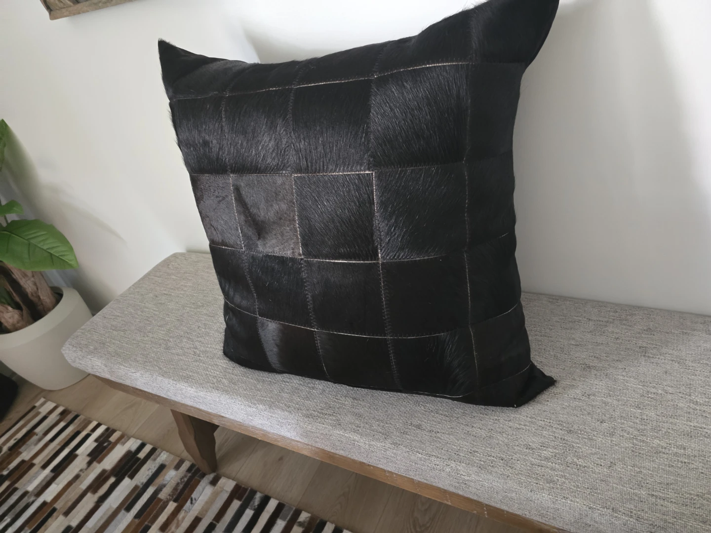 XL 24x24 GENUINE COW HIDE FLOOR PILLOW from RESTORATION HARDWARE