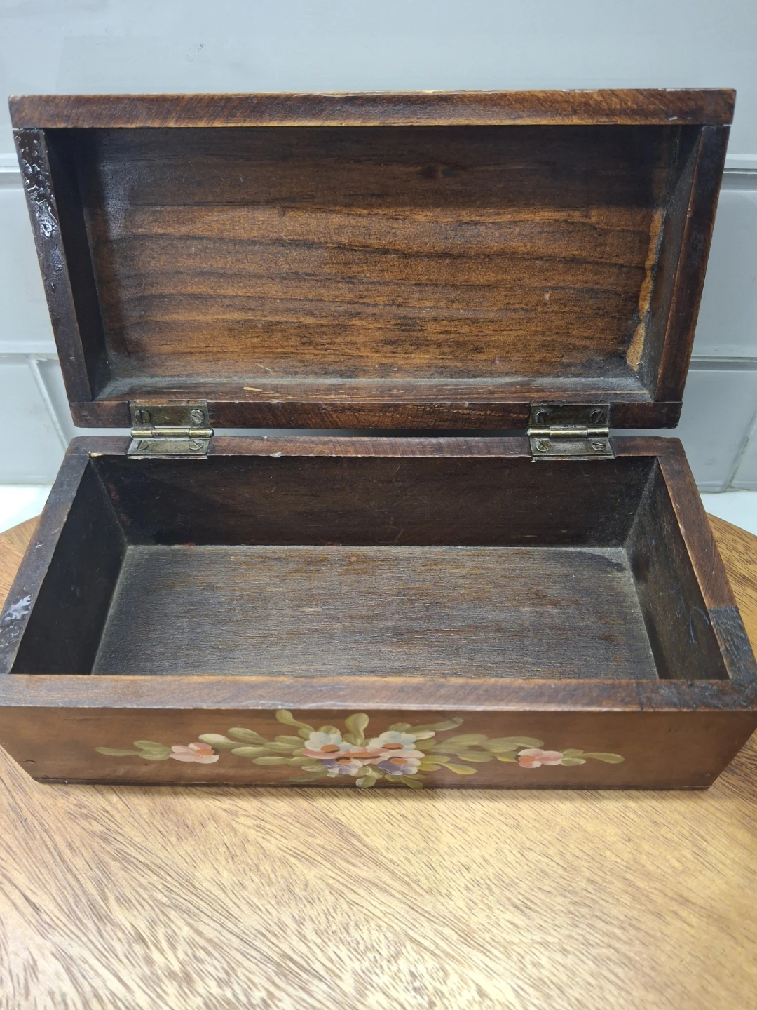Vintage Wooden  Box Hand-Painted - photo 3