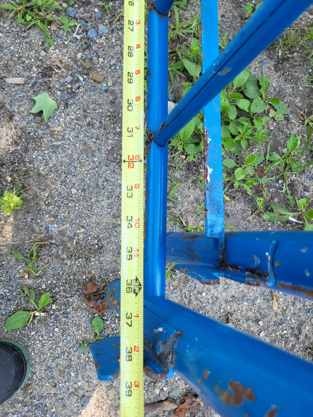 Vintage Blue Metal Bed Frame Headboard Footboard - photo 2