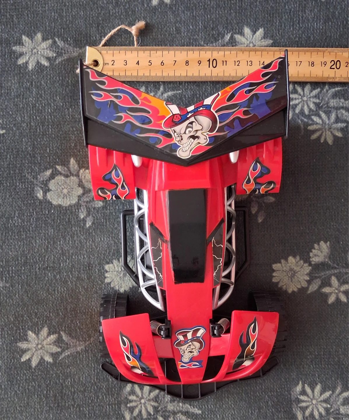 Red RC Race pullback Car Toy with Skull Graphics - photo 3