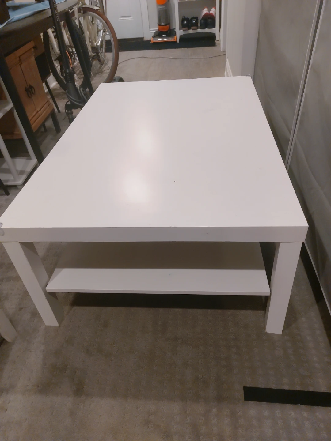White Coffee Table with Shelf