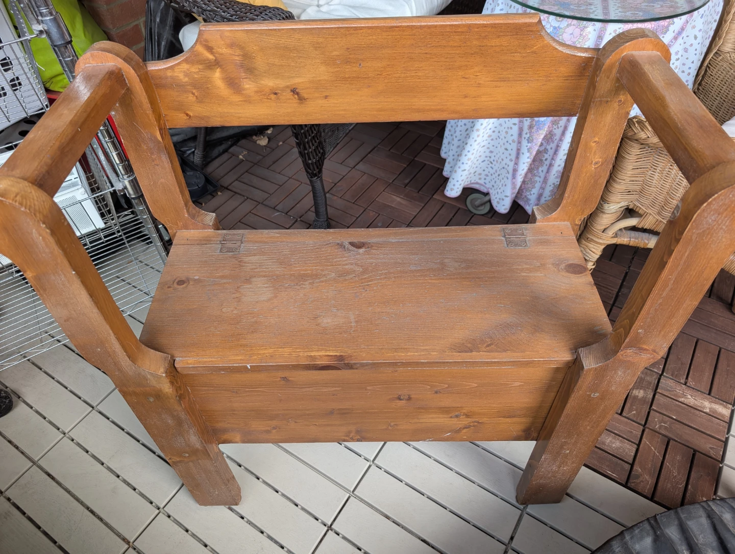 Wooden Hallway Bench with Storage