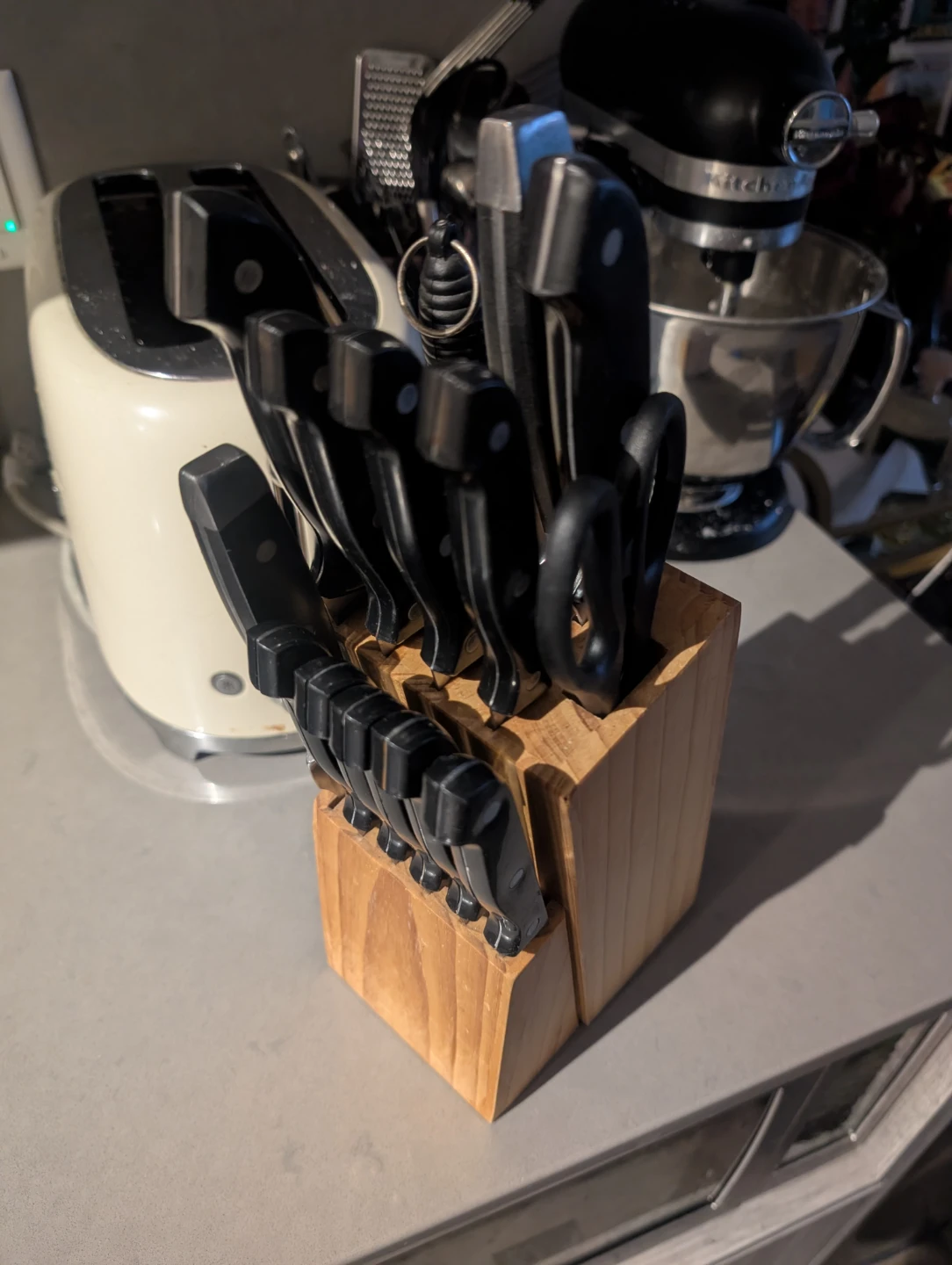 Knife block with knives, honing rod, scissors - photo 2