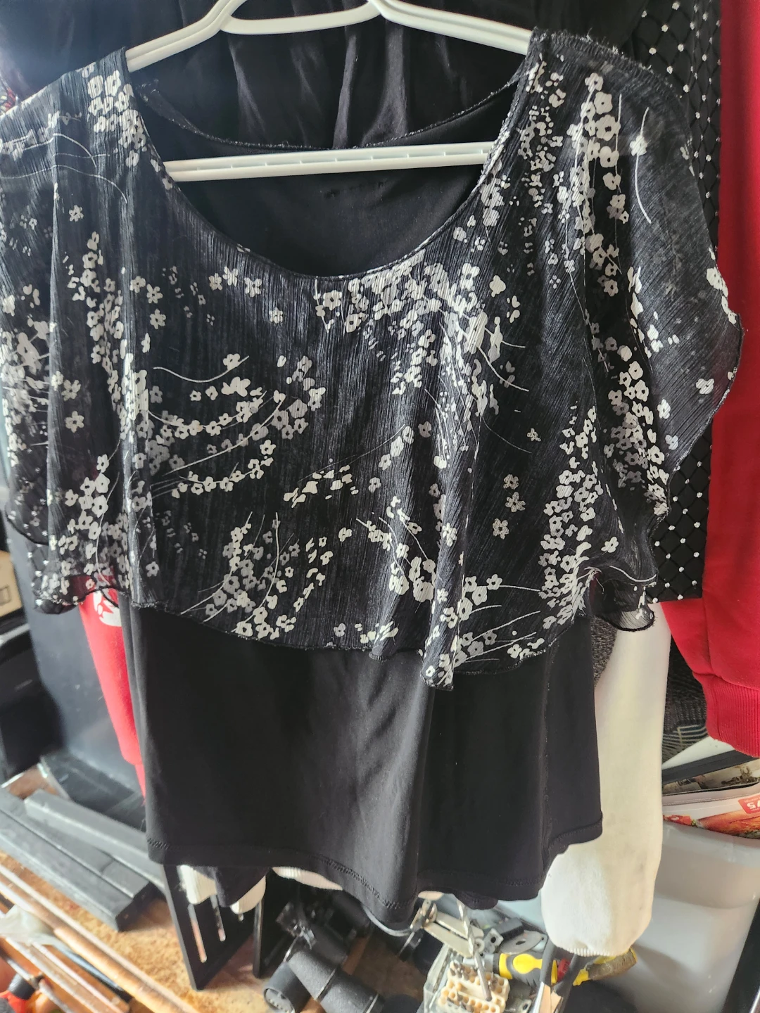 Women's Black Floral Print Blouse - photo 2
