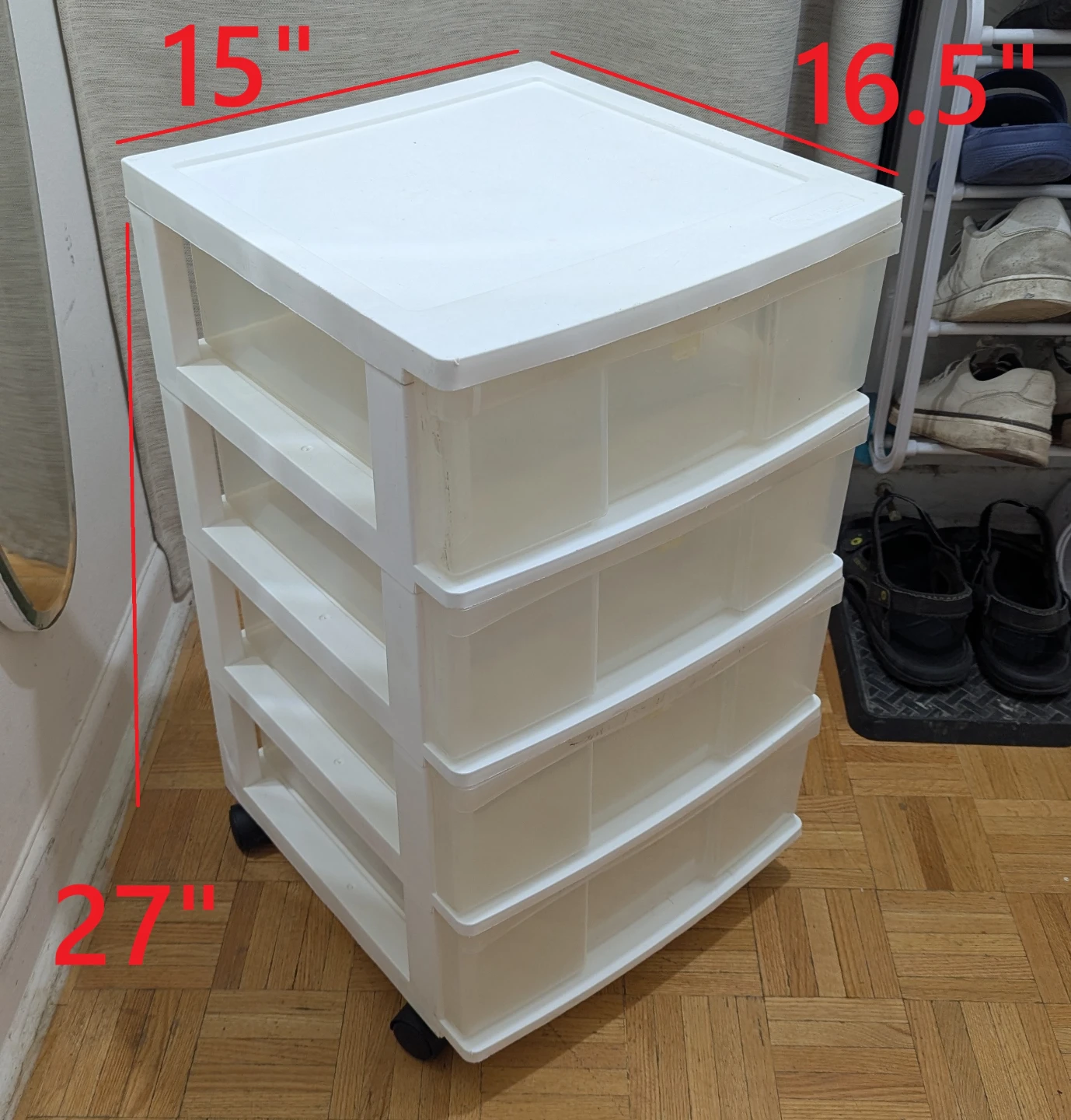 Cart Strong 4-Drawer Plastic Storage Organizer Stand Shelf Rack