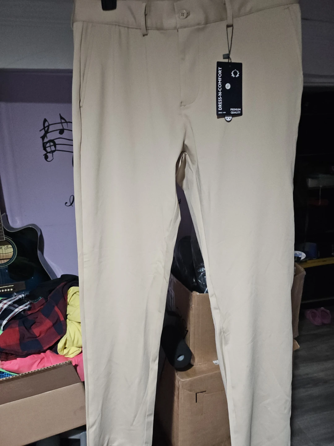 Dress-N-Comfort Khaki Stretch Fabric Pants