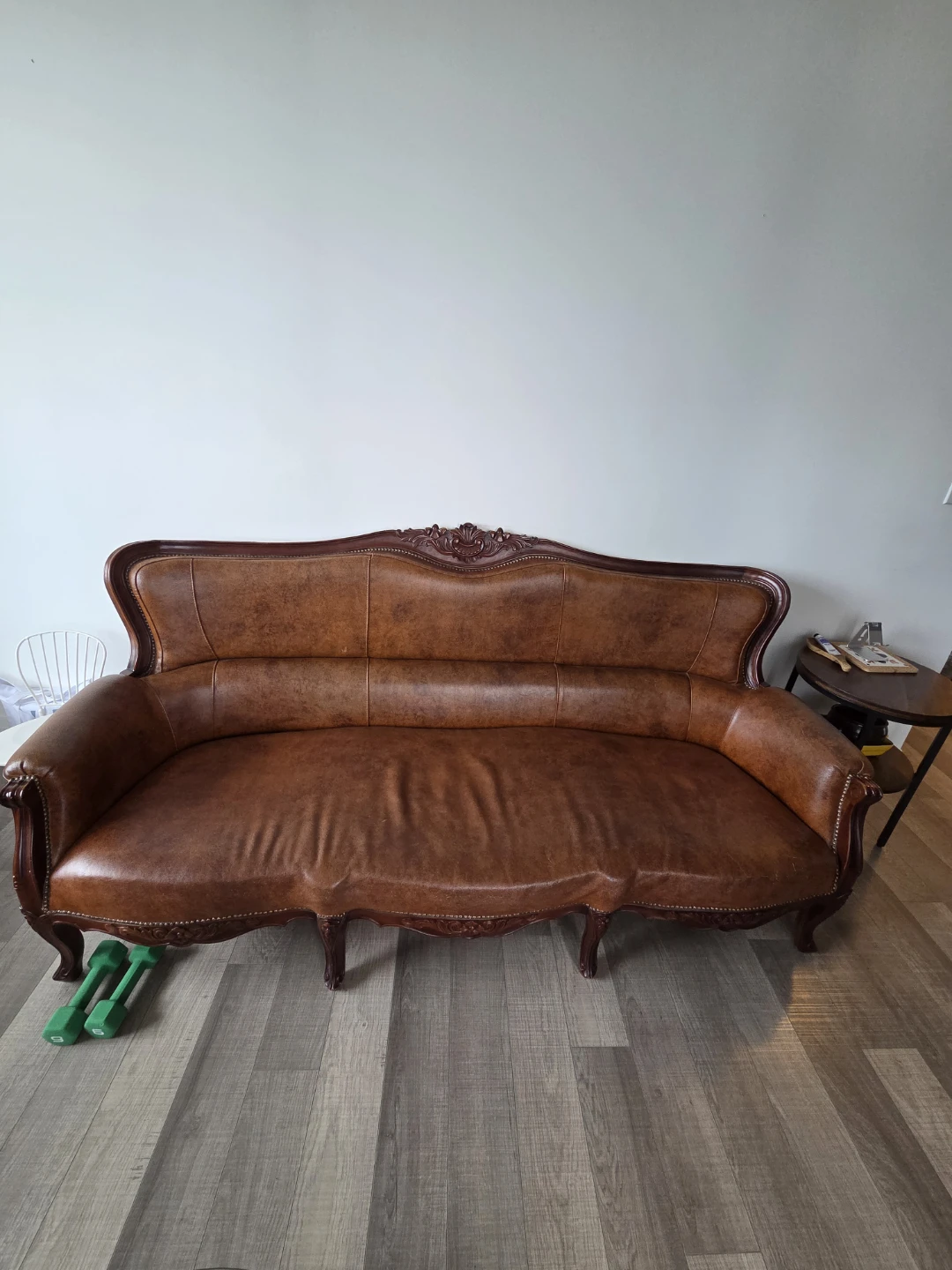 Vintage Brown Leather Sofa - photo 3