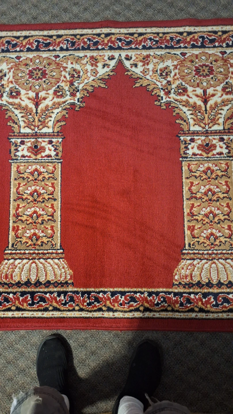 Heavy Red prayer rug with arch design  4' x 12'