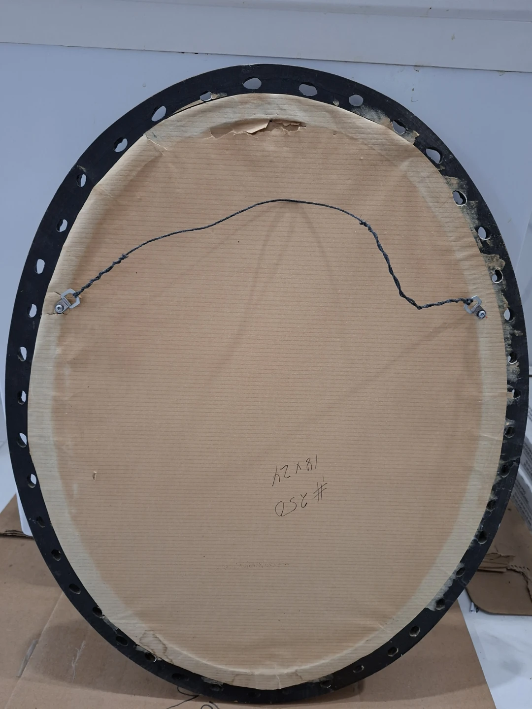 Vintage Ornate Wooden Gold Oval Wall Mirror - photo 2