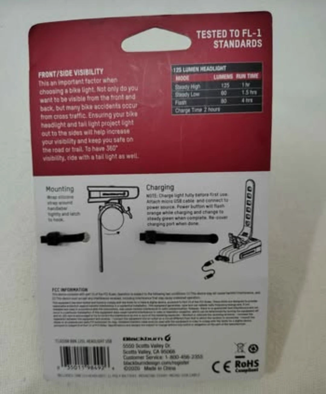 Blackburn USB Rechargeable Bike Light – 125 Lumens (Brand New) - photo 2