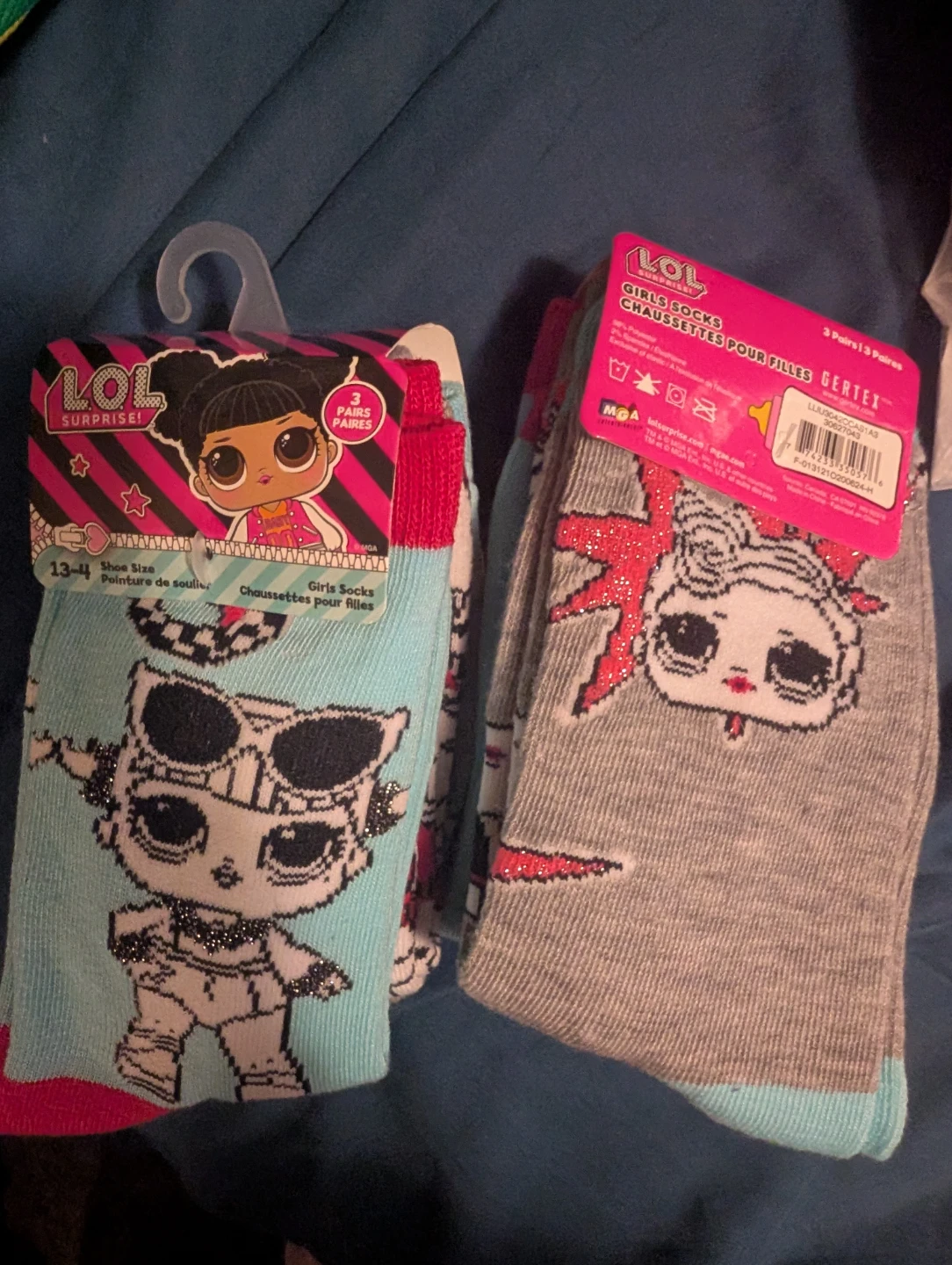 Brand new LOL size 13-4 3 pk socks $3 ea or both for $5