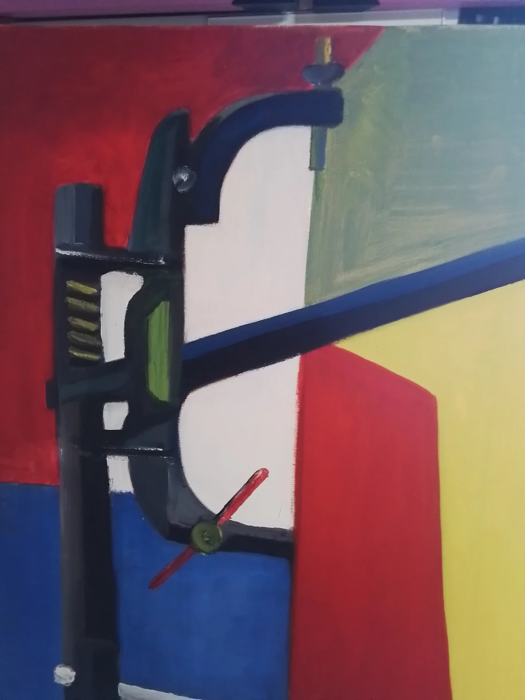Original 1967 MCM Abstract Oil Painting by Janice Friedman - photo 2