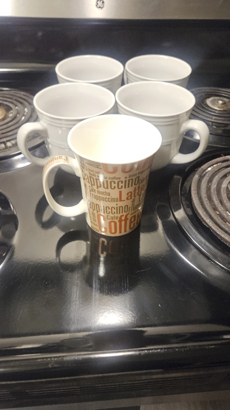 Set of 4 White Coffee Mugs