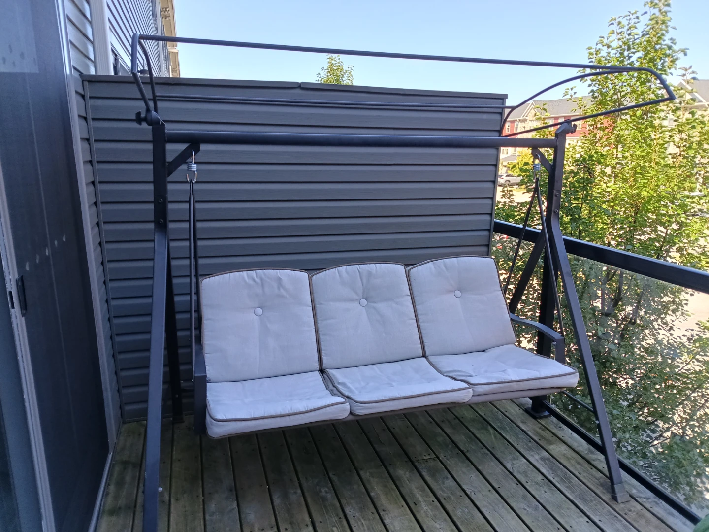 3-Seater Outdoor Swing with Canopy