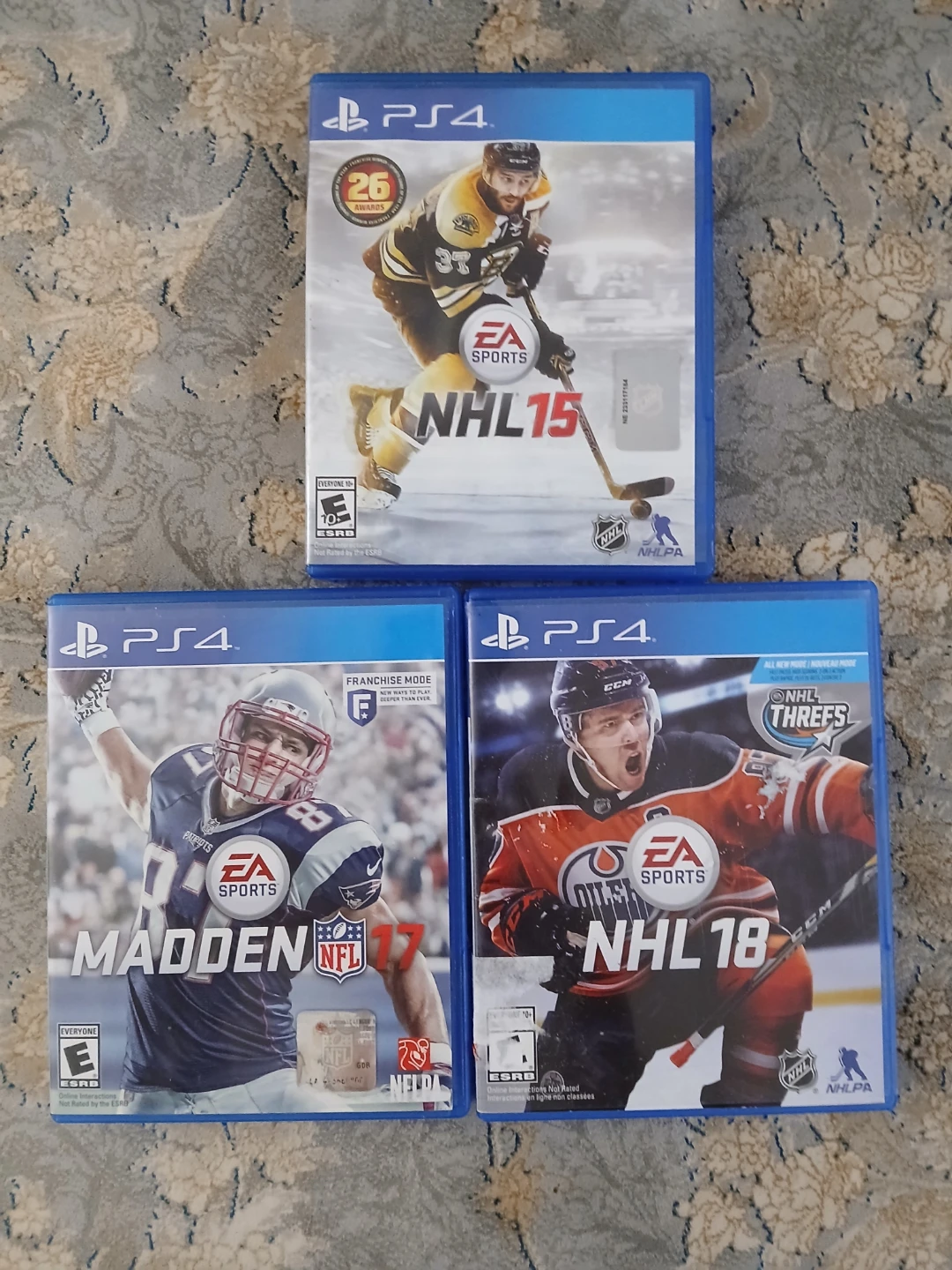 PS4 NHL 15, Madden 17, and NHL 18 Video Games