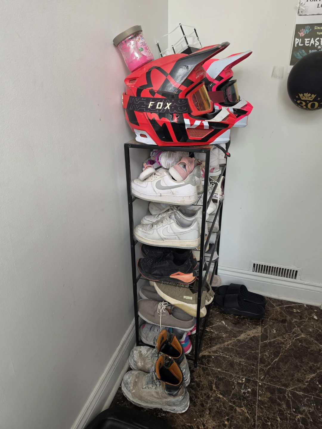 6 tier Shoe Rack with Wood Top - photo 2