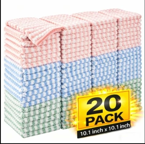 20 Pack Microfiber Cleaning Cloths