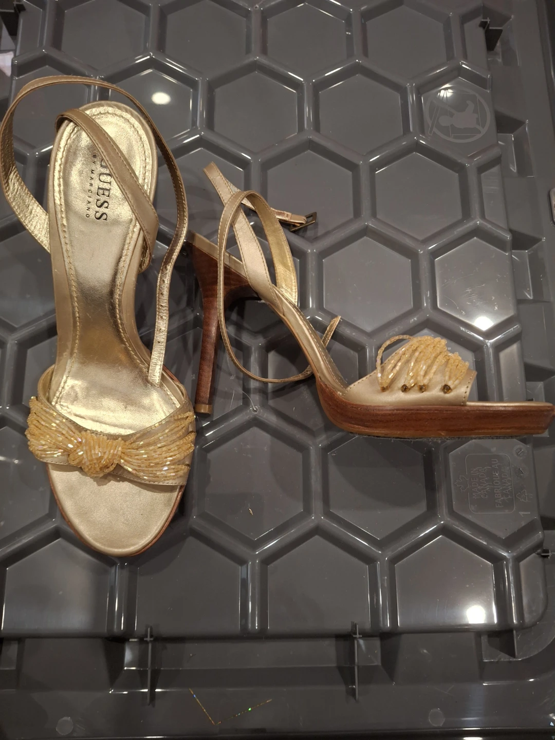 Gold Guess by Marciano Embellished Heeled Sandals - photo 3