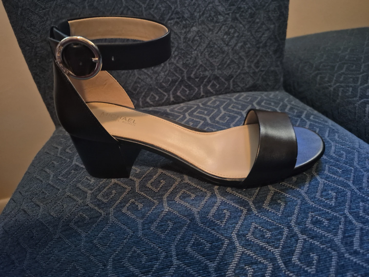 Michael Kors Black Leather Ankle Strap Heels