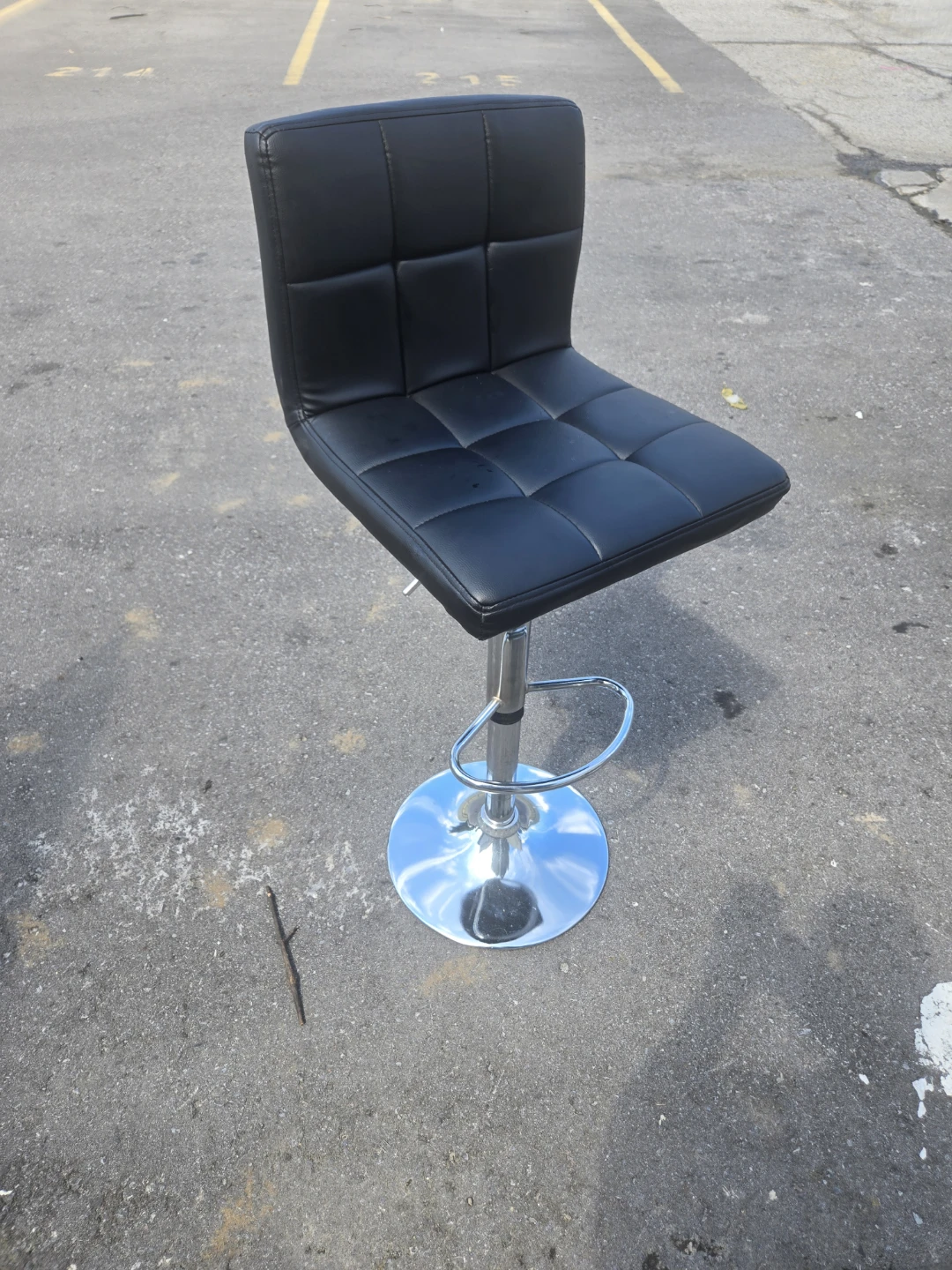 Black Faux Leather Bar Stool