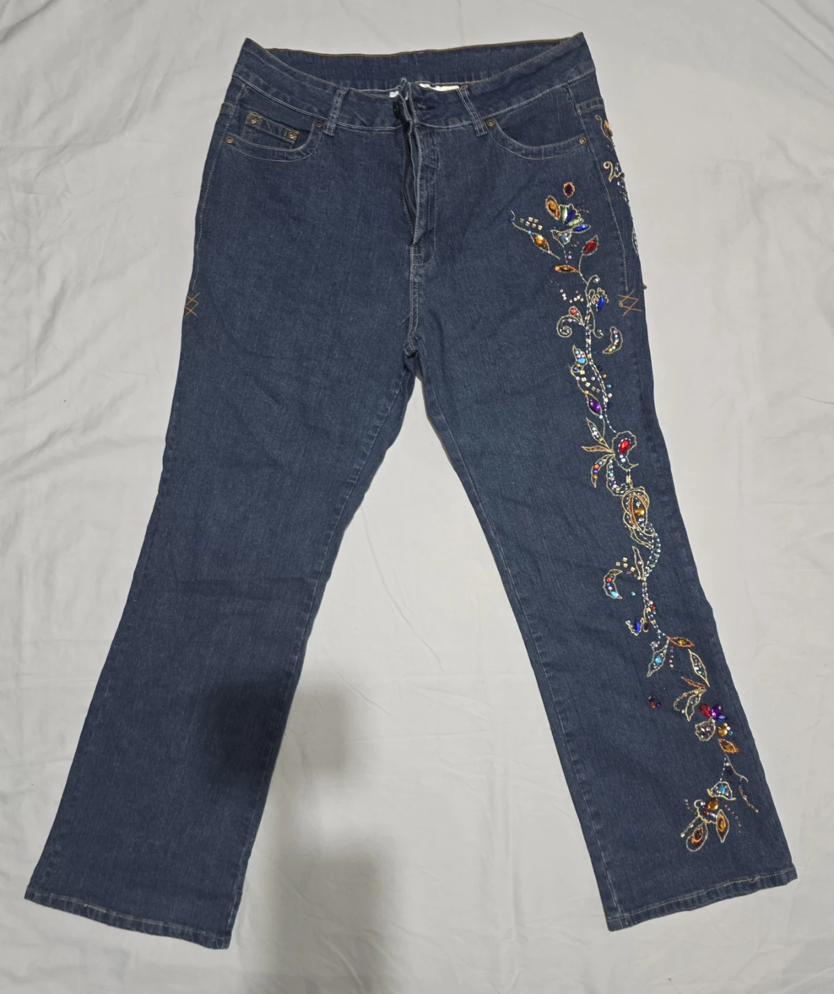 Denim 24/7 Women's Jeans Size 16W Embellished Bootcut