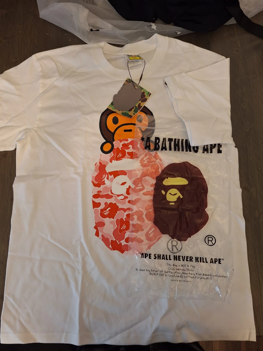 A Bathing Ape BAPE Milo Shark Tee - White, Size M