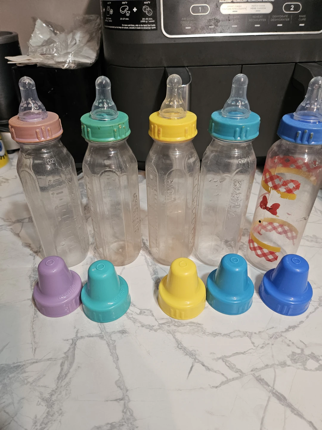 Evenflo Baby Bottles and Caps - 5 Piece Set