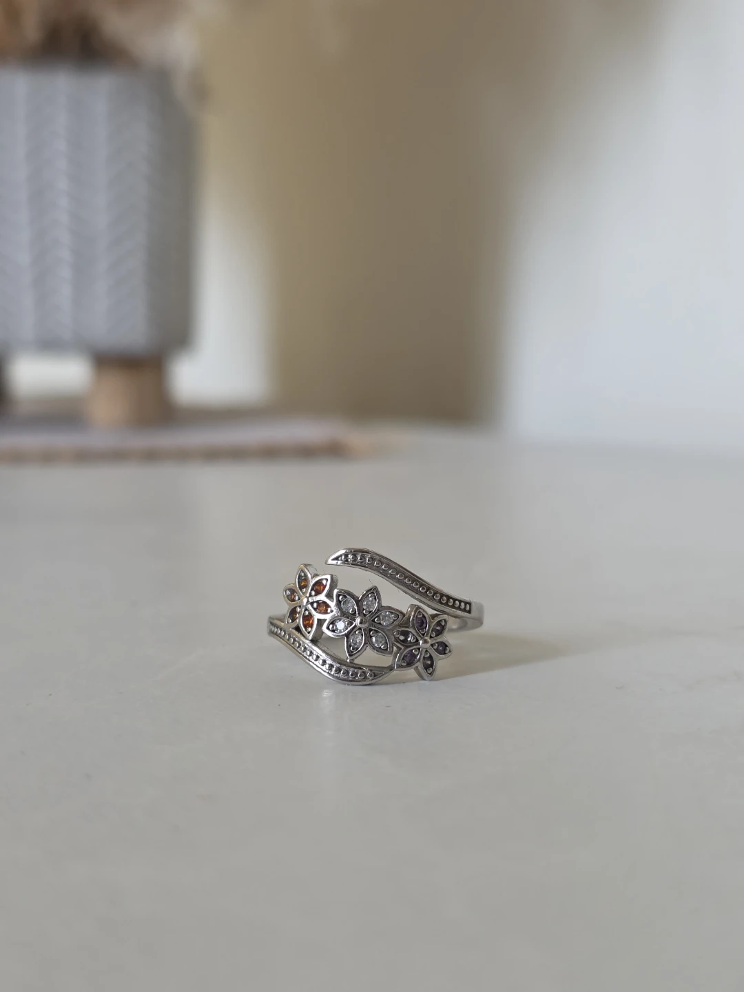 925 Silver Flower Ring