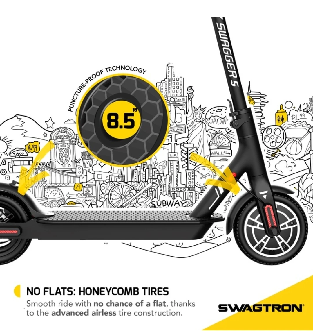 Swagtron SG5 Swagger-5 Boost Electric Scooter Black - photo 3