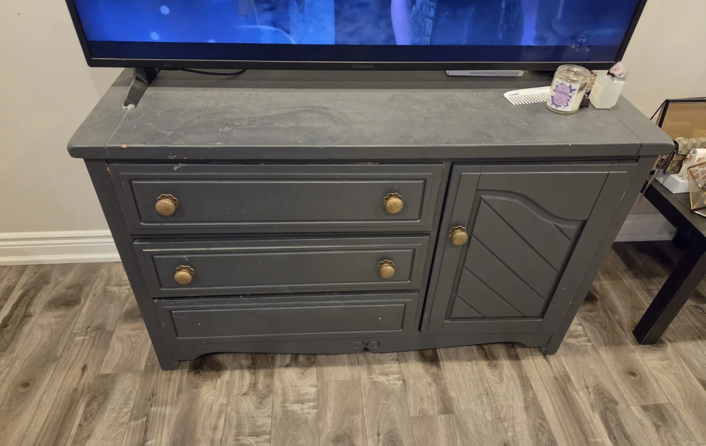 Grey Dresser with Cabinet