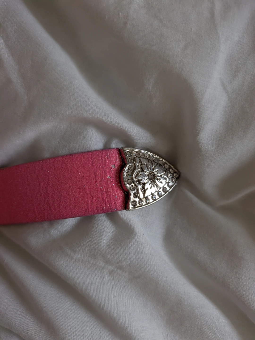 Pink Glitter Belt with Rhinestone Buckle - photo 2