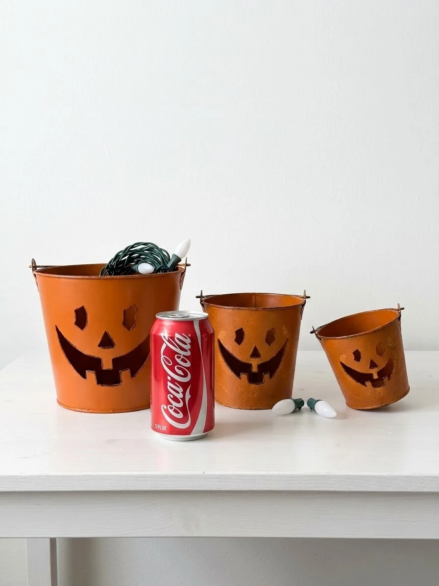 Set of 3 Jack-o'-lantern Buckets - photo 2