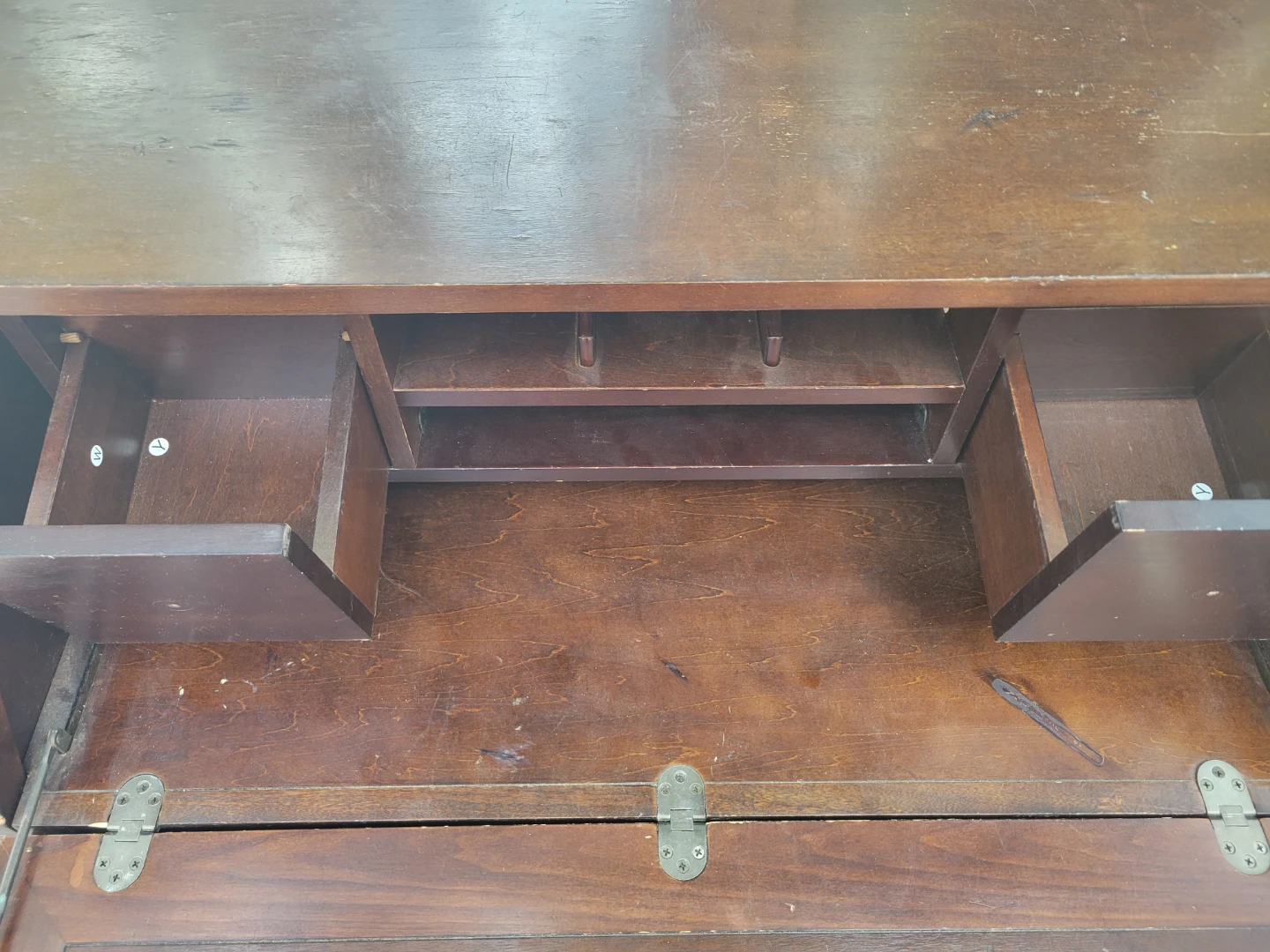 Vintage Wooden Secretary Desk with Cabinet (dresser) - photo 4