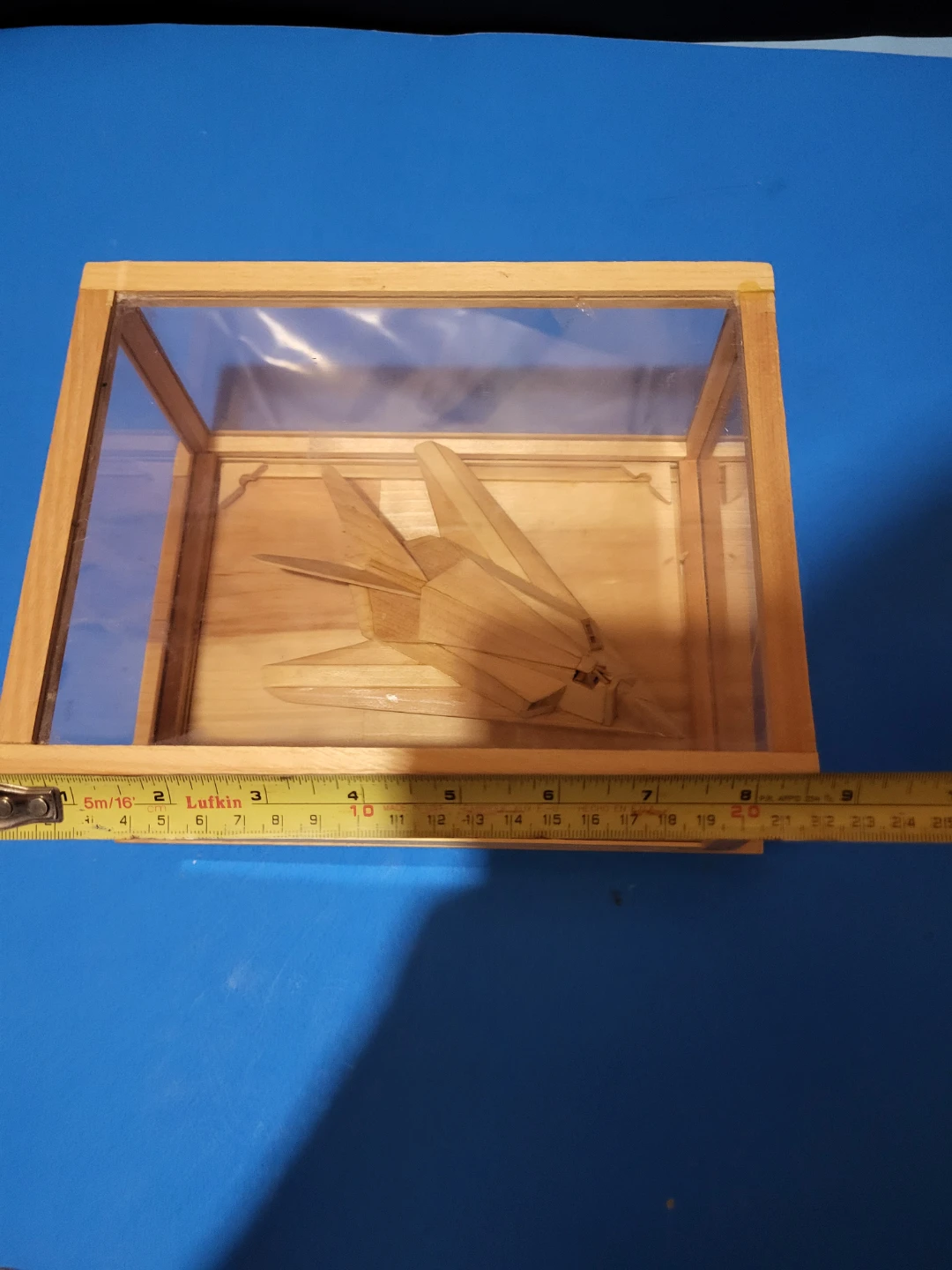 Wooden Model Airplane in Display Case - photo 4