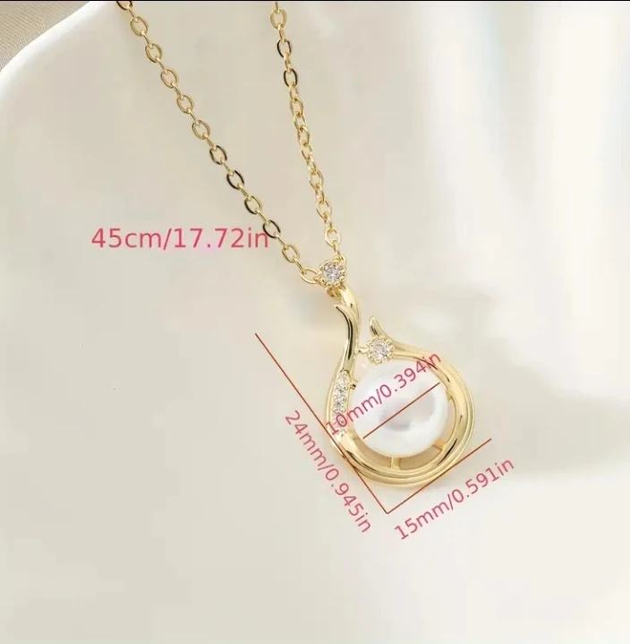 (BRAND NEW) Elegant Pearl Pendant Collarbone Chain - photo 4